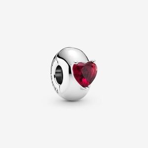 Pandora Red Heart Solitaire Clip Charm